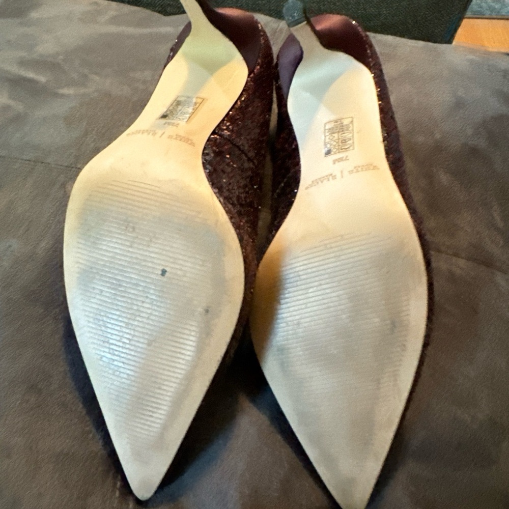 White House black market glitter high heels shoes sz 7.5 - Picture 6 of 8
